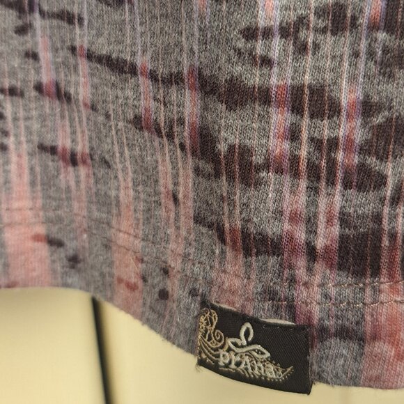 PRANA Mult Color Geometric Print Burnout Long Sleeve Crew Neck Shirt Sz L - Picture 6 of 10